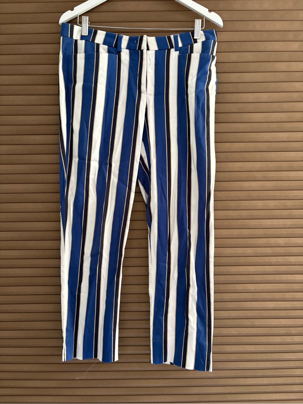 ST.EMILE Blue and White Vertical Stripe Women's Trousers